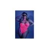Fantasy Lingerie Glow Blacklight Reflective All Nighter Open Back Neon Pink Harnessed Mesh Bodysuit