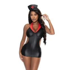 Magic Silk Dress Up Night Nurse Dress With Side Cutouts